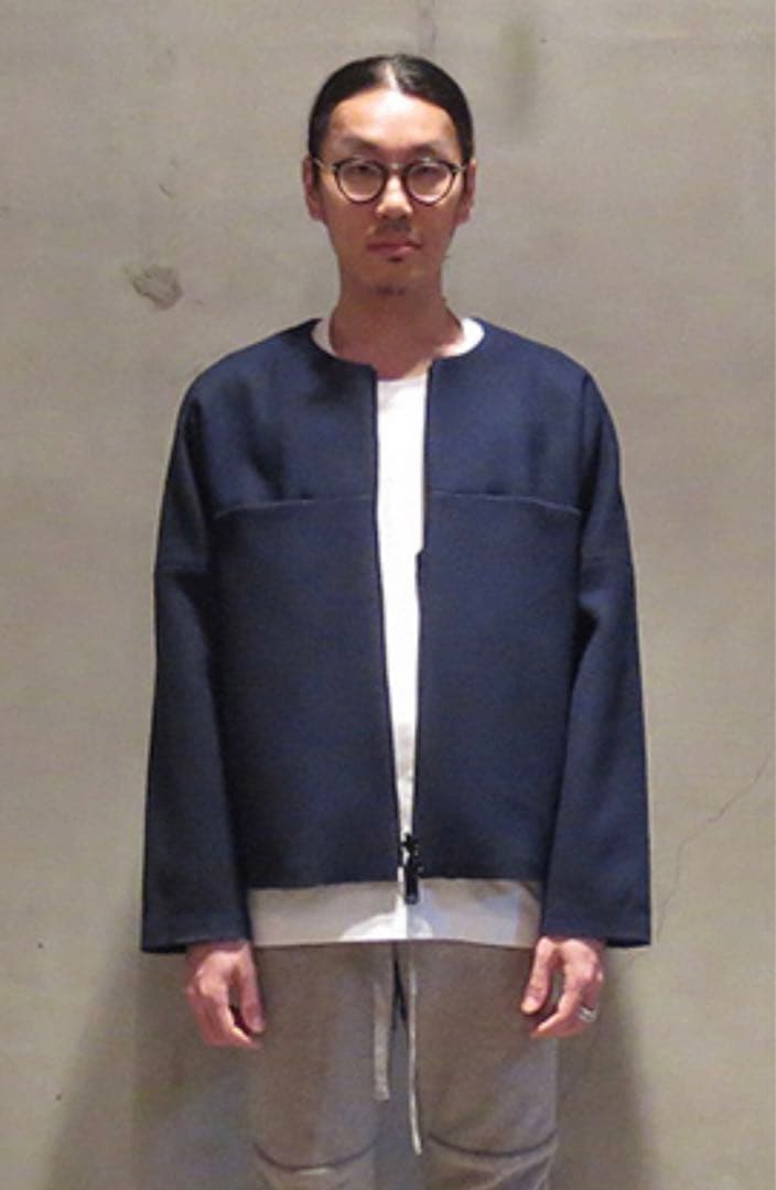 「SUNSEA」 Cut Off Melton Blouson/Ash Navy