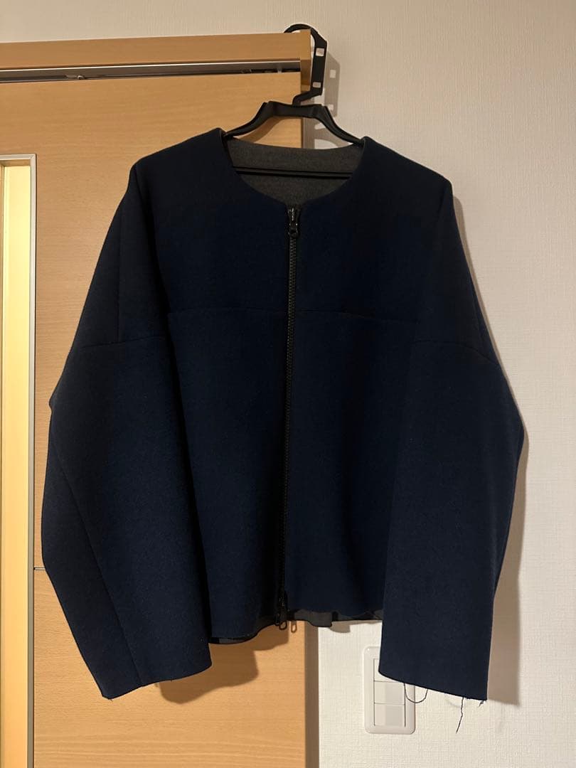 「SUNSEA」 Cut Off Melton Blouson/Ash Navy