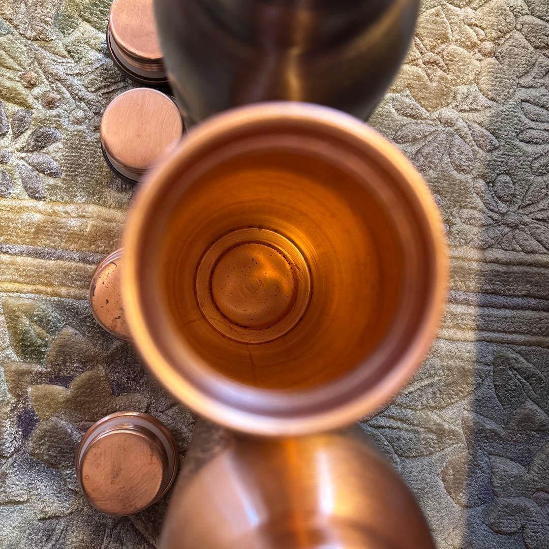 【ほぼ未使用】水筒 純銅ウォーターボトル900ml 4点セット