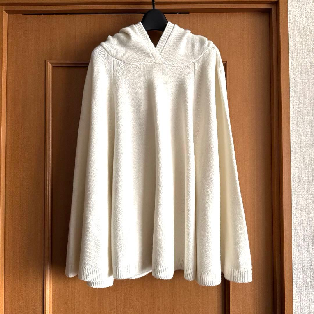 Gypsohila ジプソフィア　ニットポンチョ　フリーサイズ　ホワイト