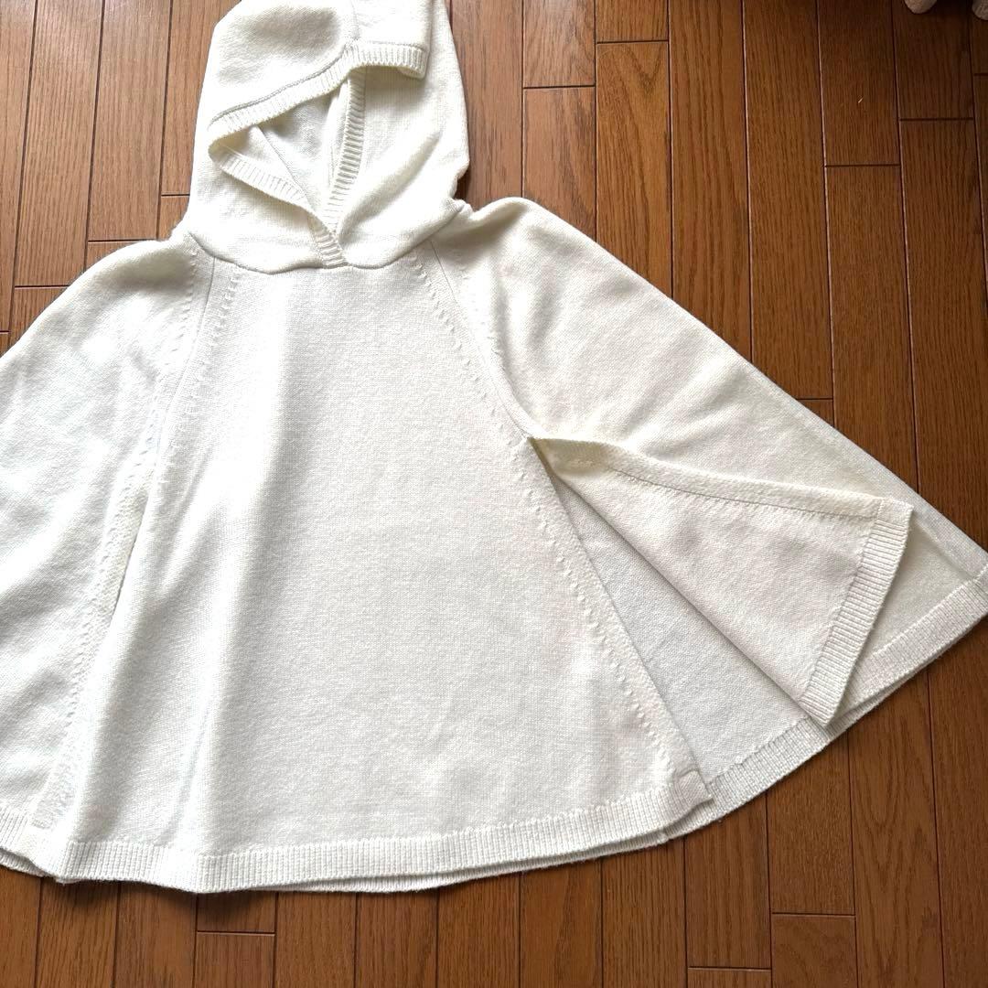 Gypsohila ジプソフィア　ニットポンチョ　フリーサイズ　ホワイト