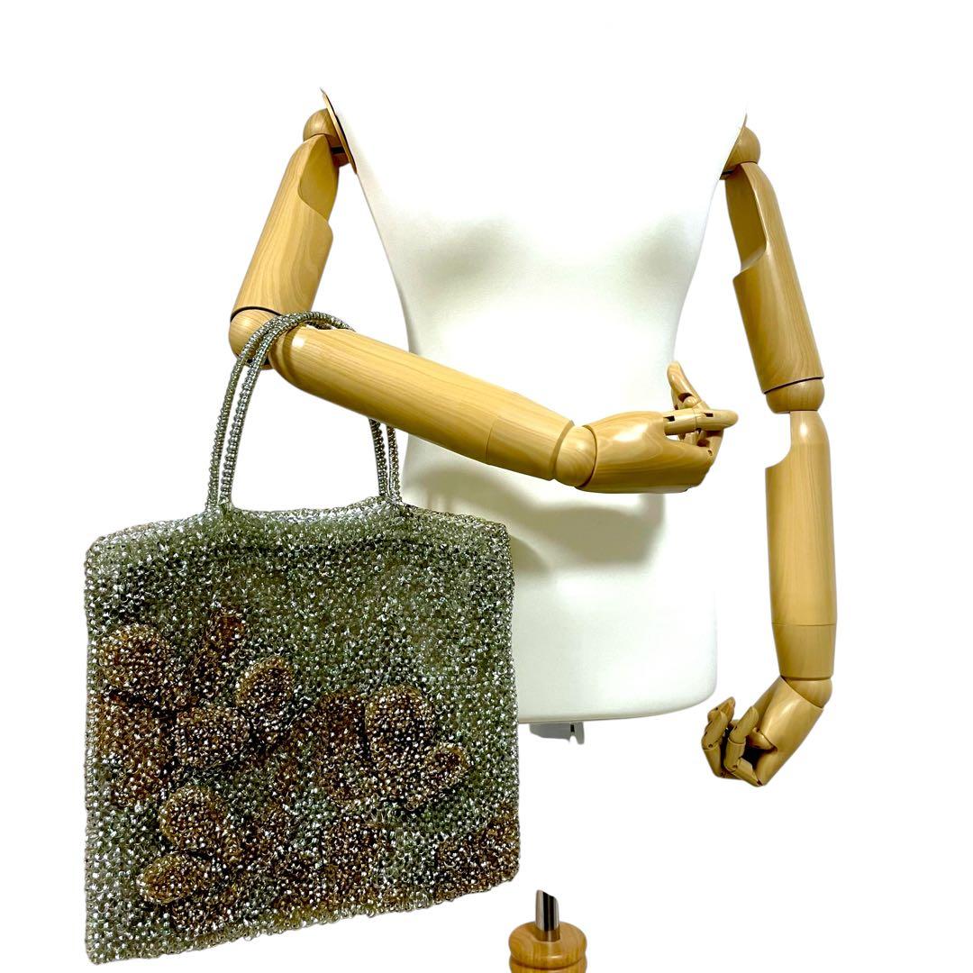 極美品　アンテプリマ　フィオーリジャガード　ワイヤーバッグ　花柄　ゼラニウム