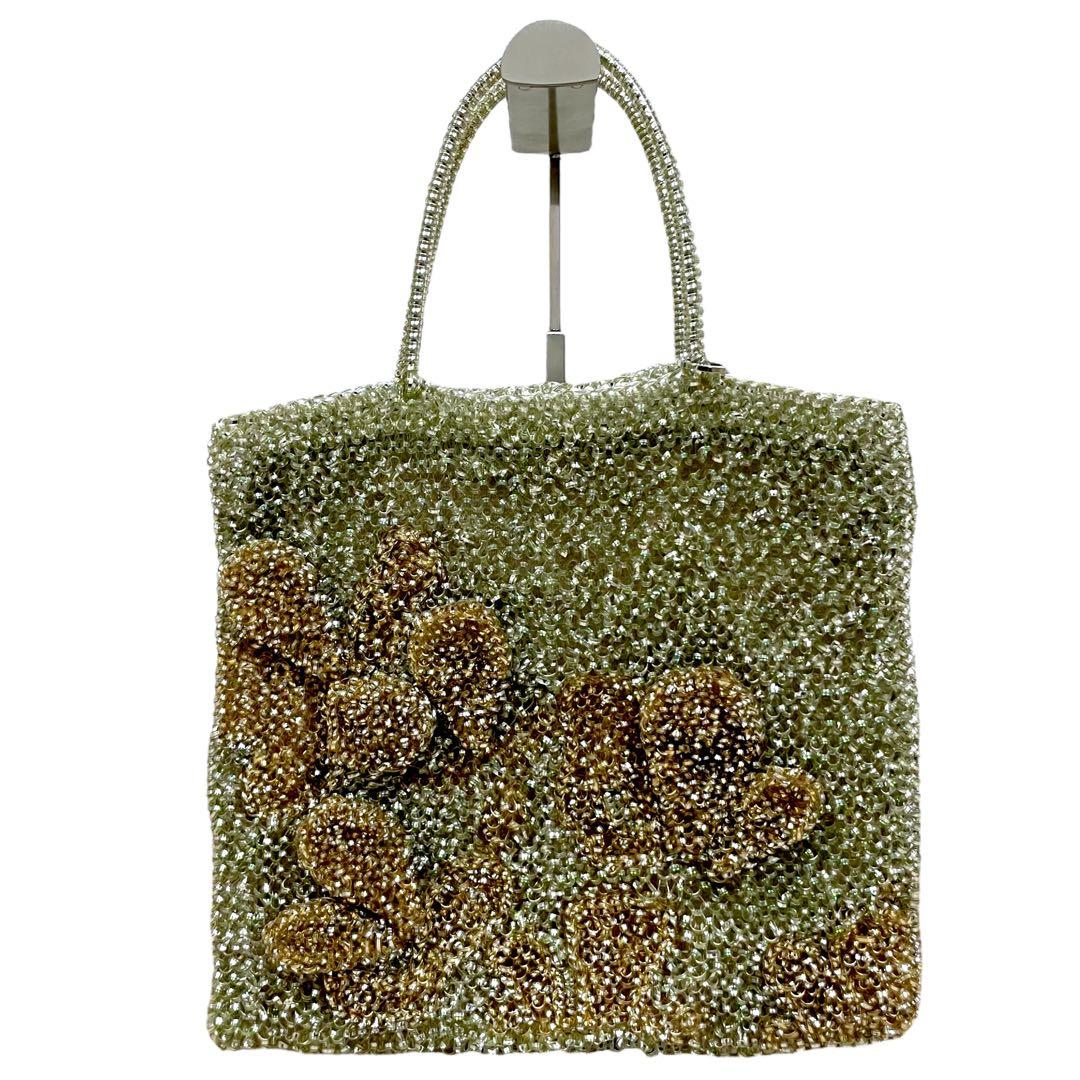 極美品　アンテプリマ　フィオーリジャガード　ワイヤーバッグ　花柄　ゼラニウム