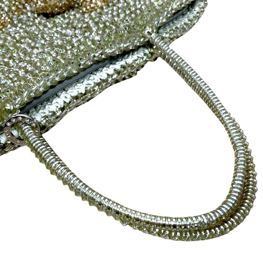 極美品　アンテプリマ　フィオーリジャガード　ワイヤーバッグ　花柄　ゼラニウム