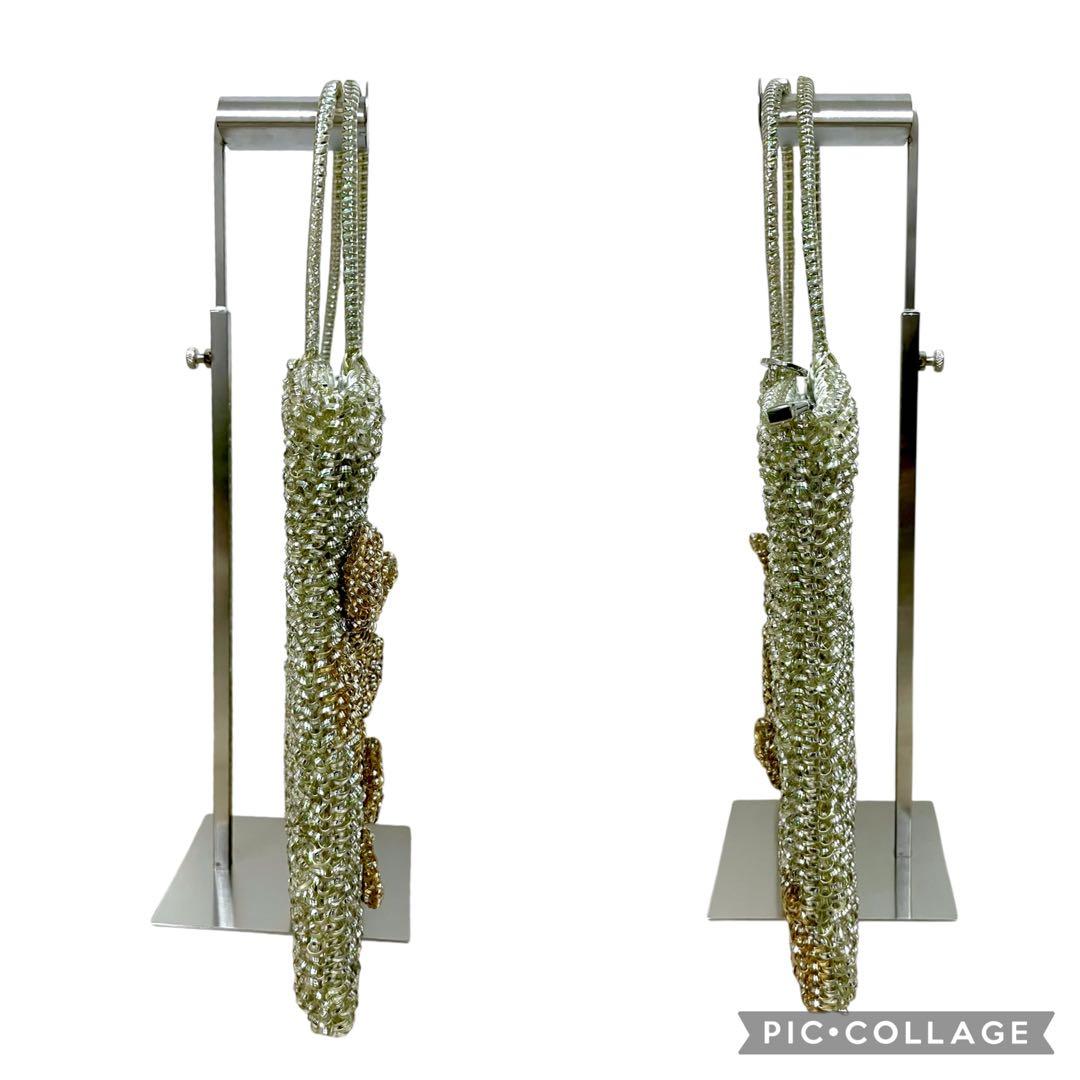 極美品　アンテプリマ　フィオーリジャガード　ワイヤーバッグ　花柄　ゼラニウム