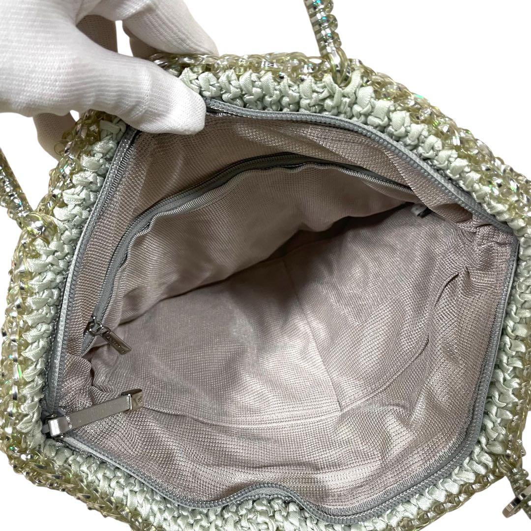 極美品　アンテプリマ　フィオーリジャガード　ワイヤーバッグ　花柄　ゼラニウム