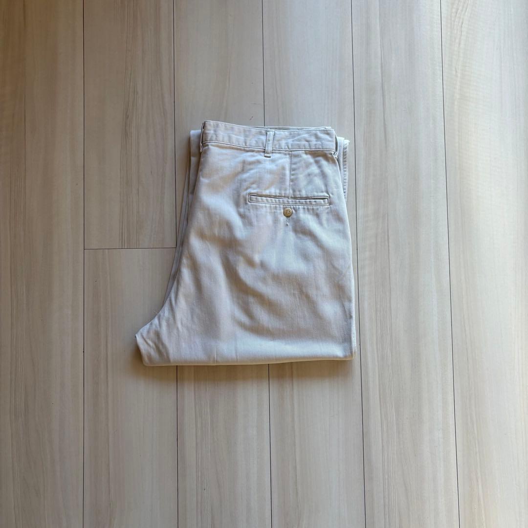 -90s ポロバイラルフローレン ポロチノ USA製 実寸33×32 アイボリー