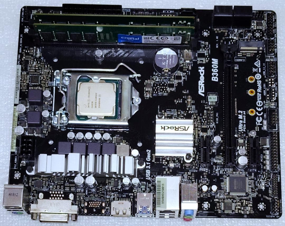 ASRock B360M マザーボード CPU・メモリ付き 動作確認済み