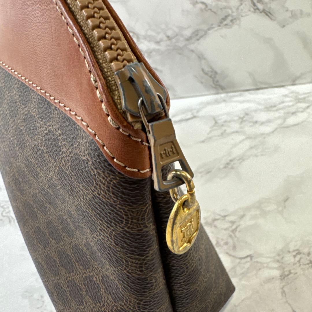 CELINE セリーヌ ビッグロゴ PVC×本革 レザー クラッチバッグ