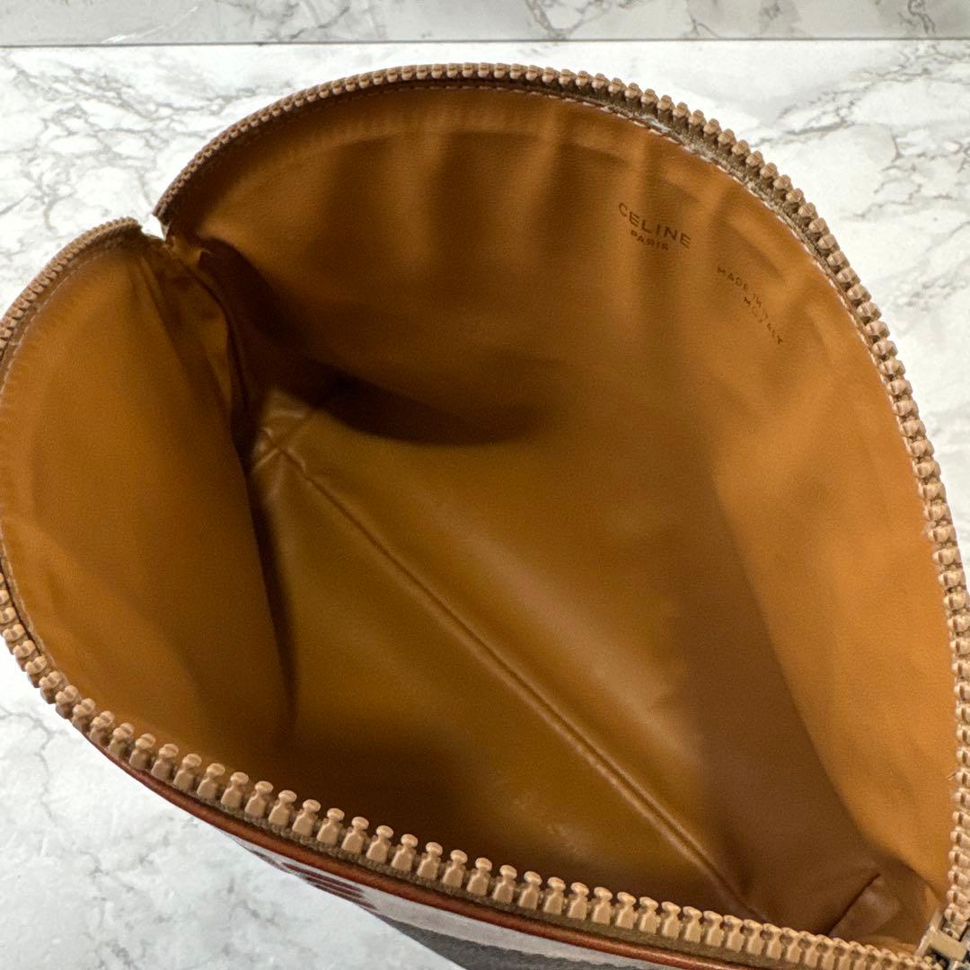 CELINE セリーヌ ビッグロゴ PVC×本革 レザー クラッチバッグ