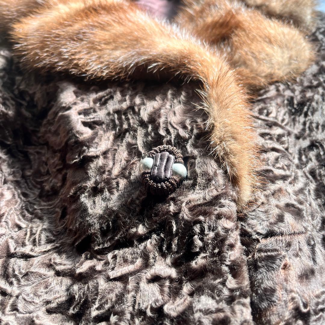 Rotiny ミンクファーコート 13号 XL 定価約15万 高級 ヴィンテージ