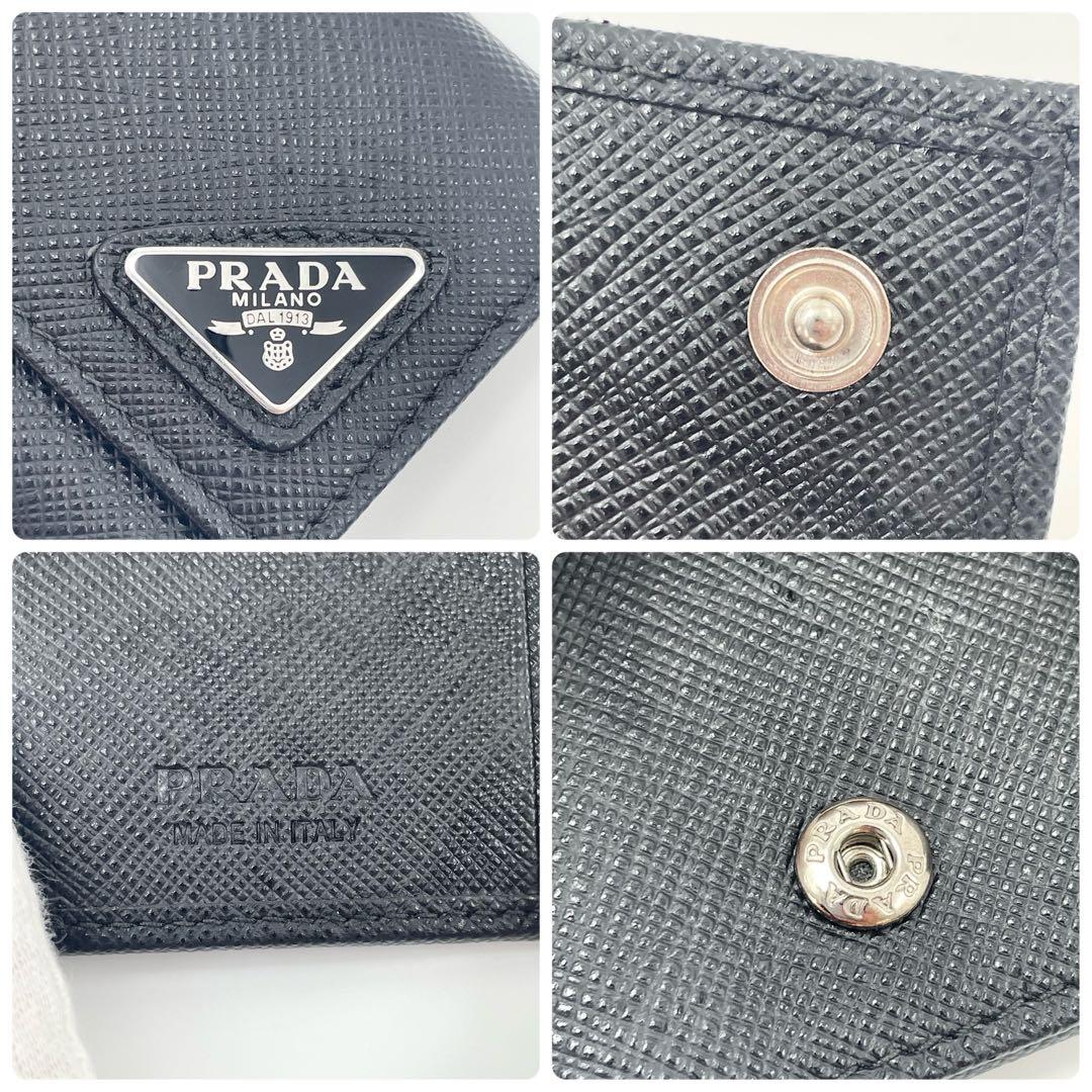 【✨未使用級 現行】プラダ キーケース 三角ロゴ サフィアーノ レザー ブラック