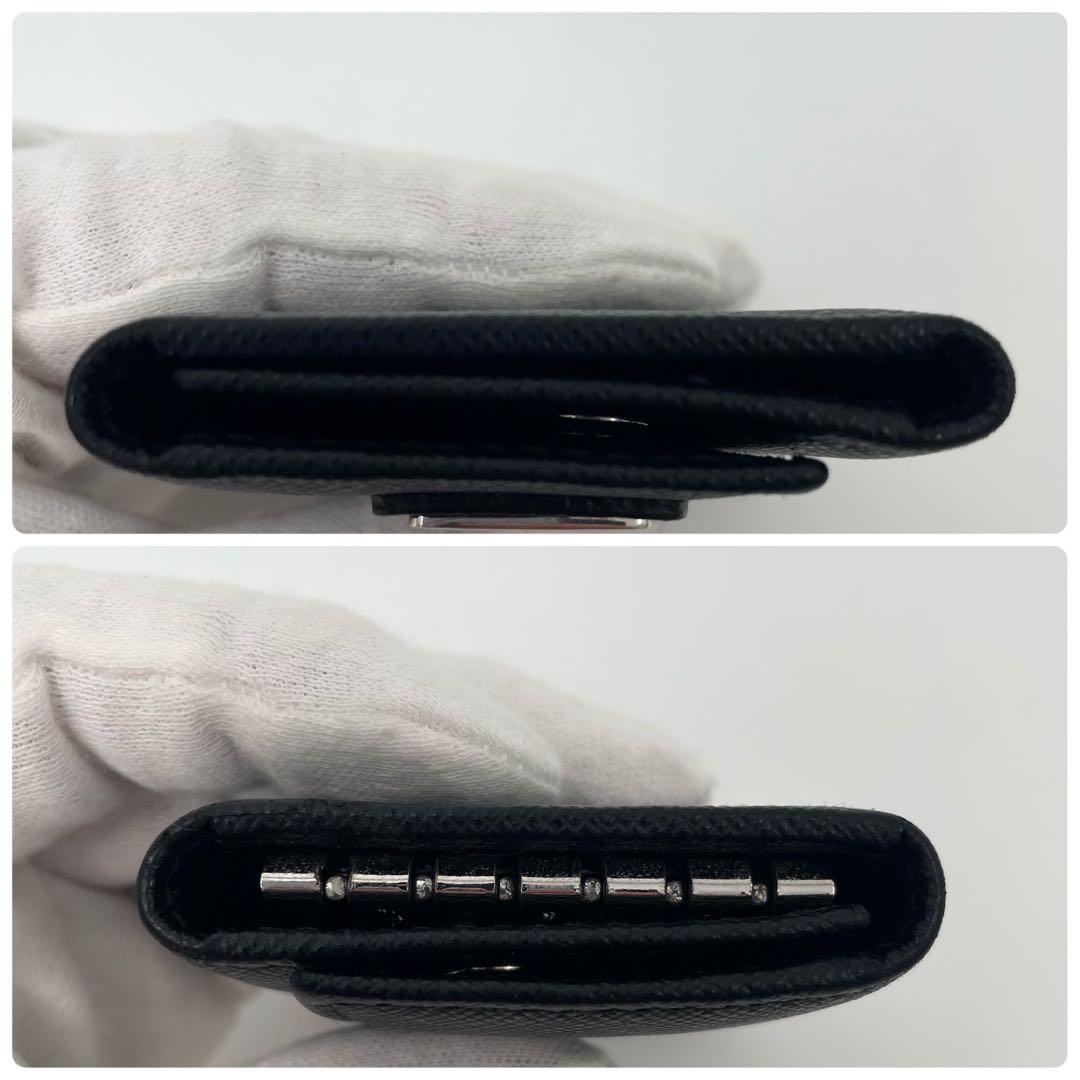 【✨未使用級 現行】プラダ キーケース 三角ロゴ サフィアーノ レザー ブラック