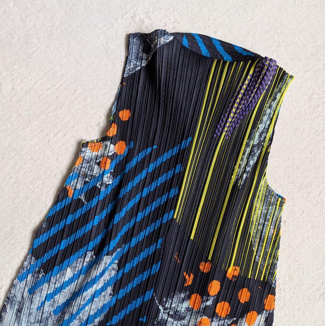 【未使用級】 プリーツ プリーズ ワンピース チュニック マルチカラー サイズ4