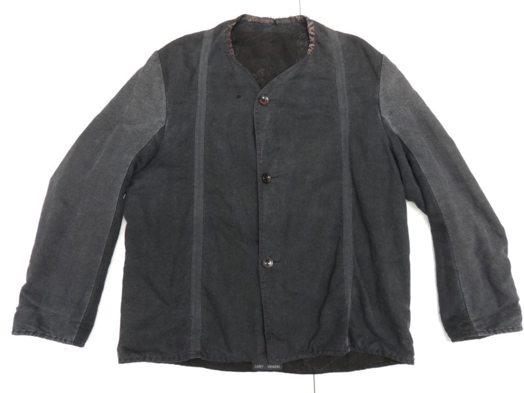 CASEY VIDALENC 製品染め ノーカラー ジャケット カバーオール36