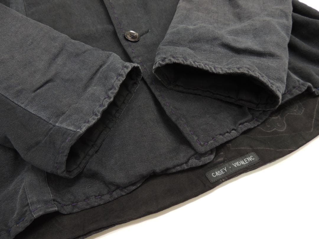 CASEY VIDALENC 製品染め ノーカラー ジャケット カバーオール36