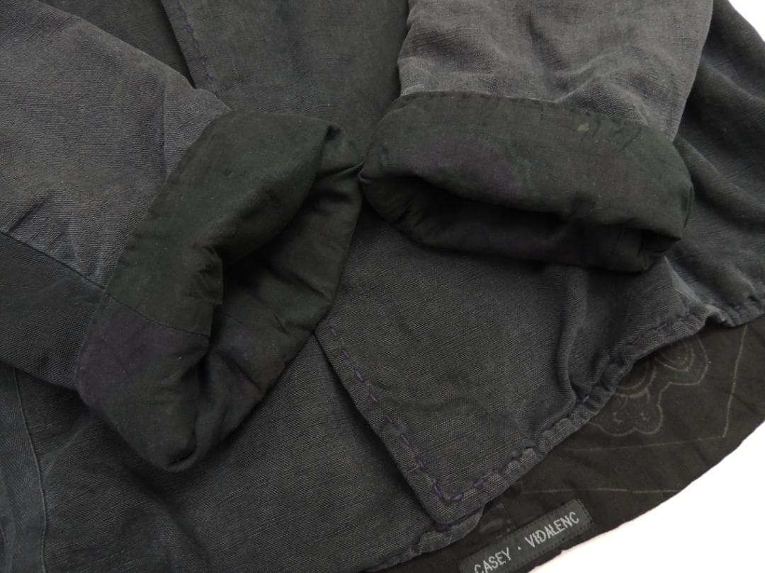CASEY VIDALENC 製品染め ノーカラー ジャケット カバーオール36