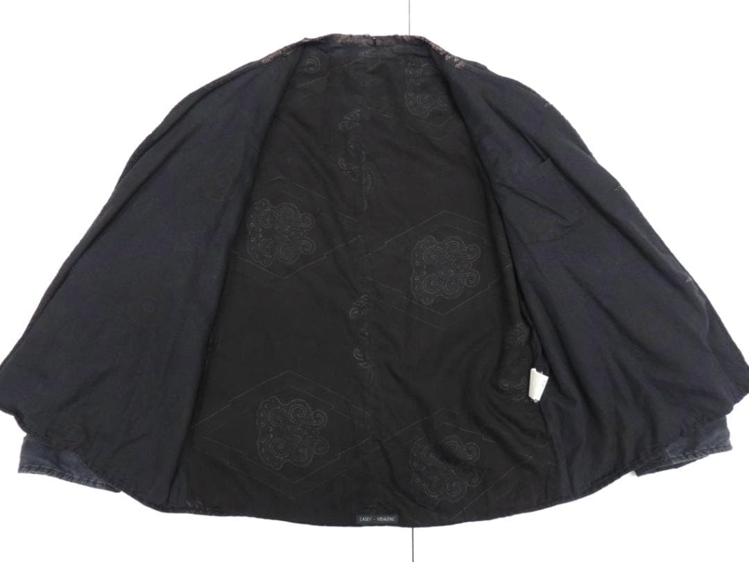 CASEY VIDALENC 製品染め ノーカラー ジャケット カバーオール36
