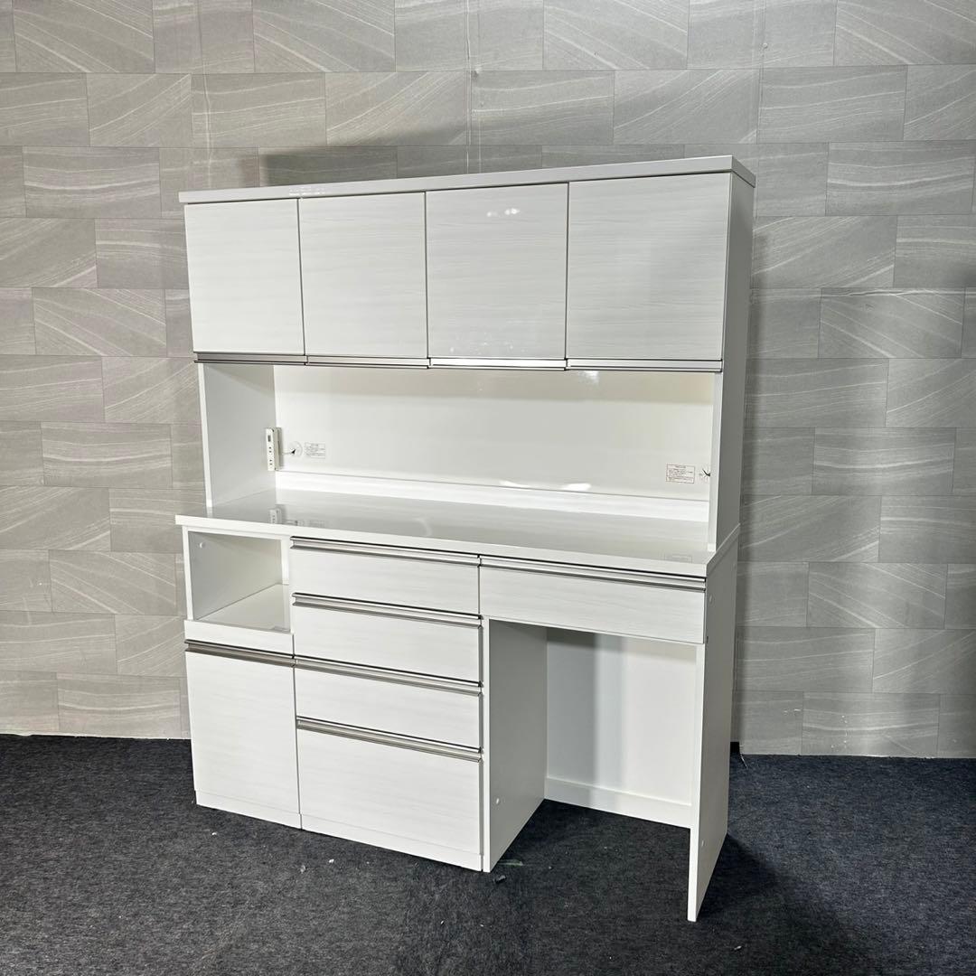 ニトリ 食器棚 リガーレ 160cm ホワイト キッチンボード d4805