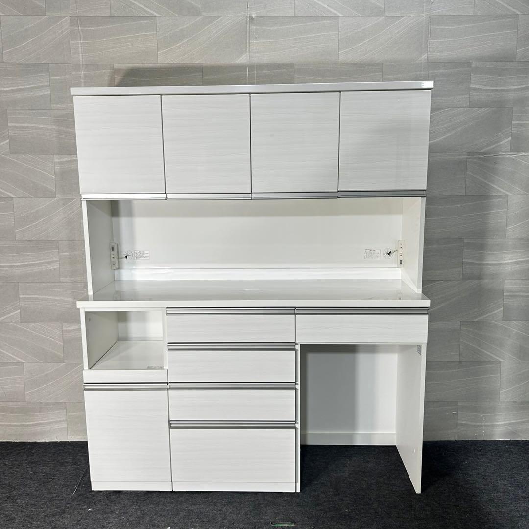 ニトリ 食器棚 リガーレ 160cm ホワイト キッチンボード d4805