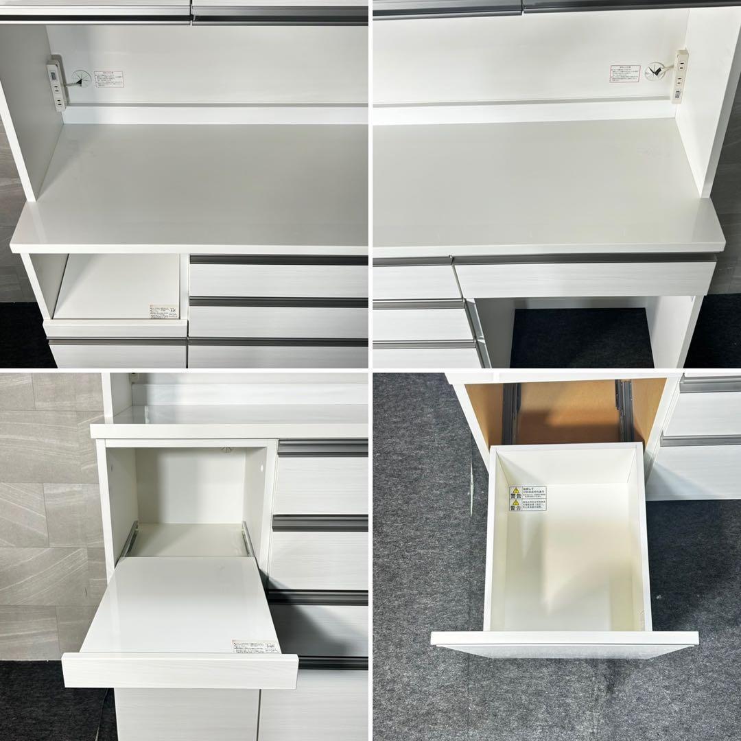 ニトリ 食器棚 リガーレ 160cm ホワイト キッチンボード d4805