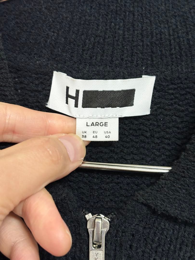 【H BEAUTY&YOUTH 】ハーフジップ ポロシャツ L