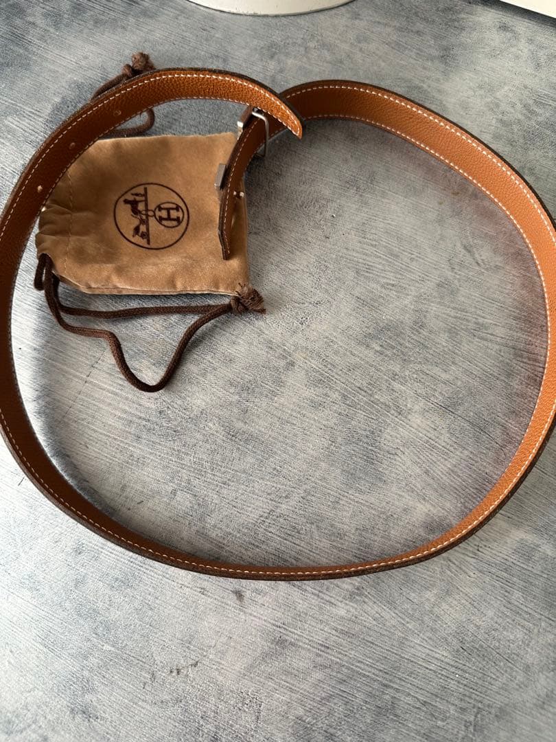 エルメスコンスタンスH型バックル ブラックレザーベルト 保存袋付き