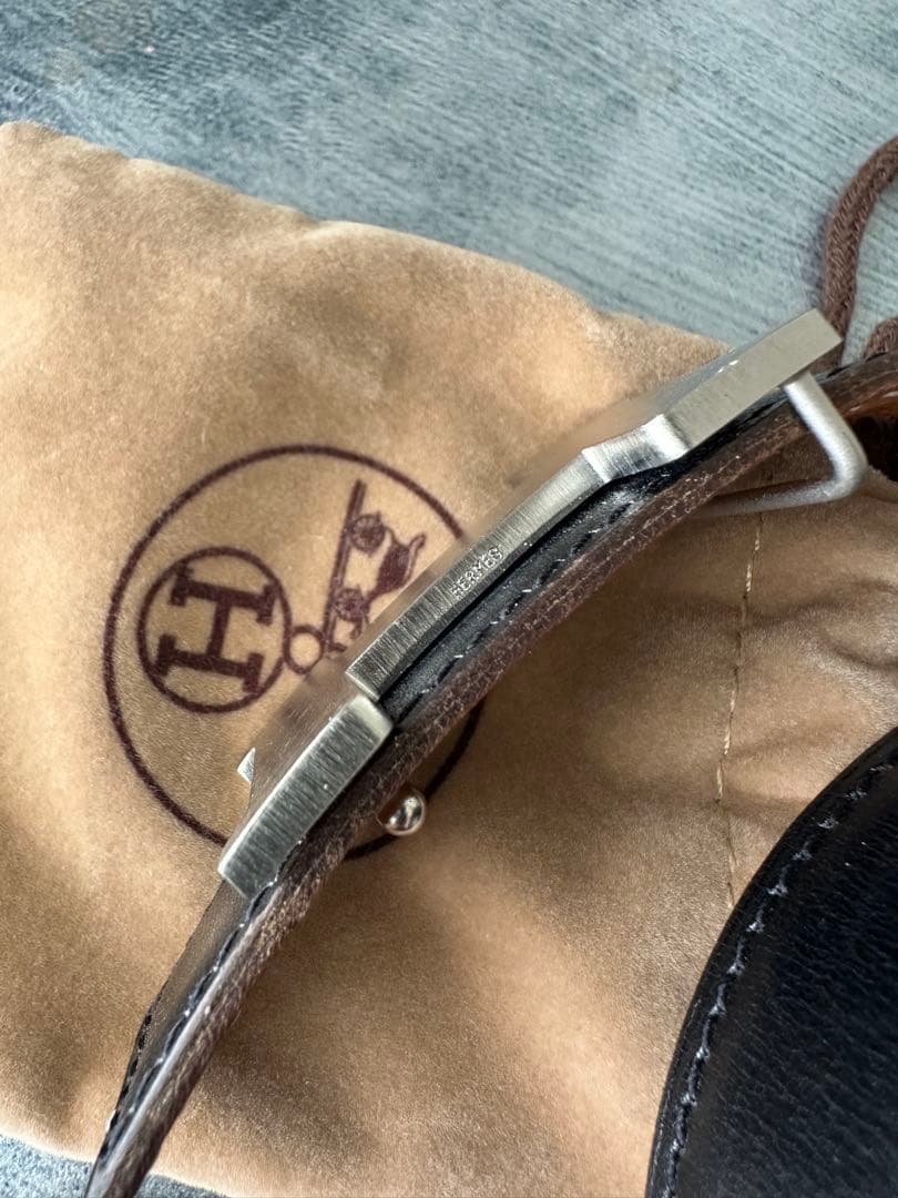 エルメスコンスタンスH型バックル ブラックレザーベルト 保存袋付き