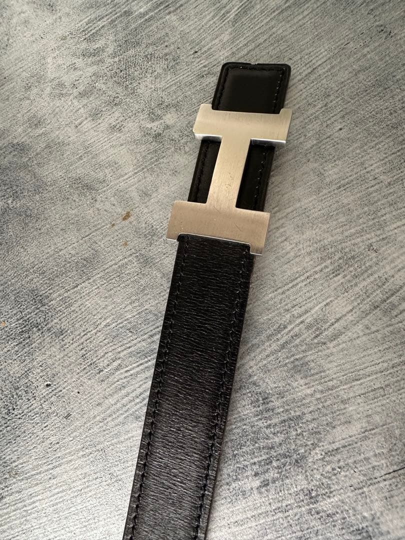 エルメスコンスタンスH型バックル ブラックレザーベルト 保存袋付き
