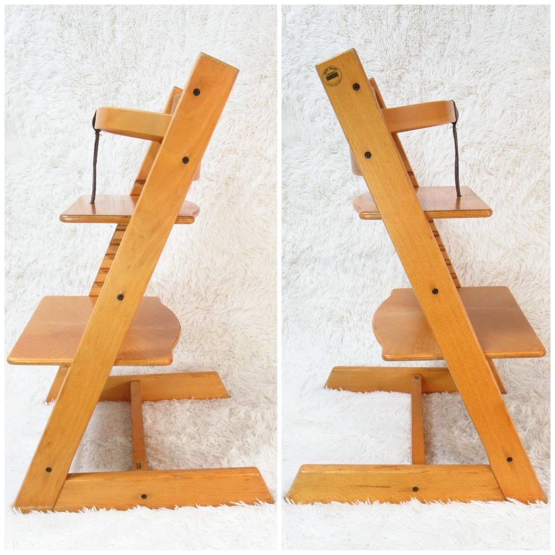 【希少！最初期モデル】STOKKE トリップトラップ 皮ベルト ベビーチェア