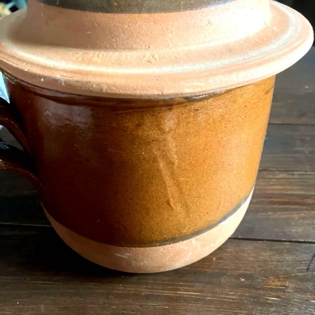 フランスアンティーク　プロヴァンス　南仏　コンフィポット　壺　蓋付き