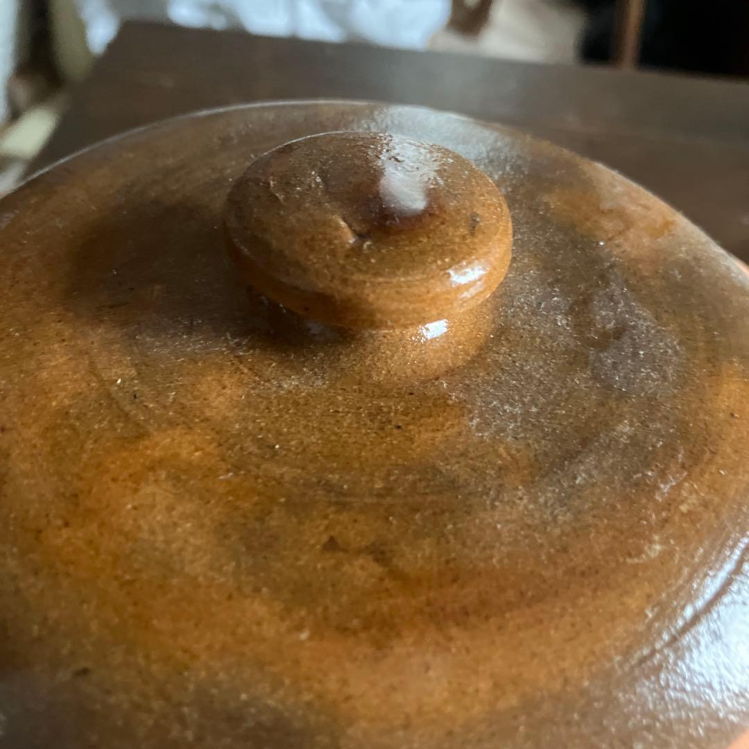 フランスアンティーク　プロヴァンス　南仏　コンフィポット　壺　蓋付き