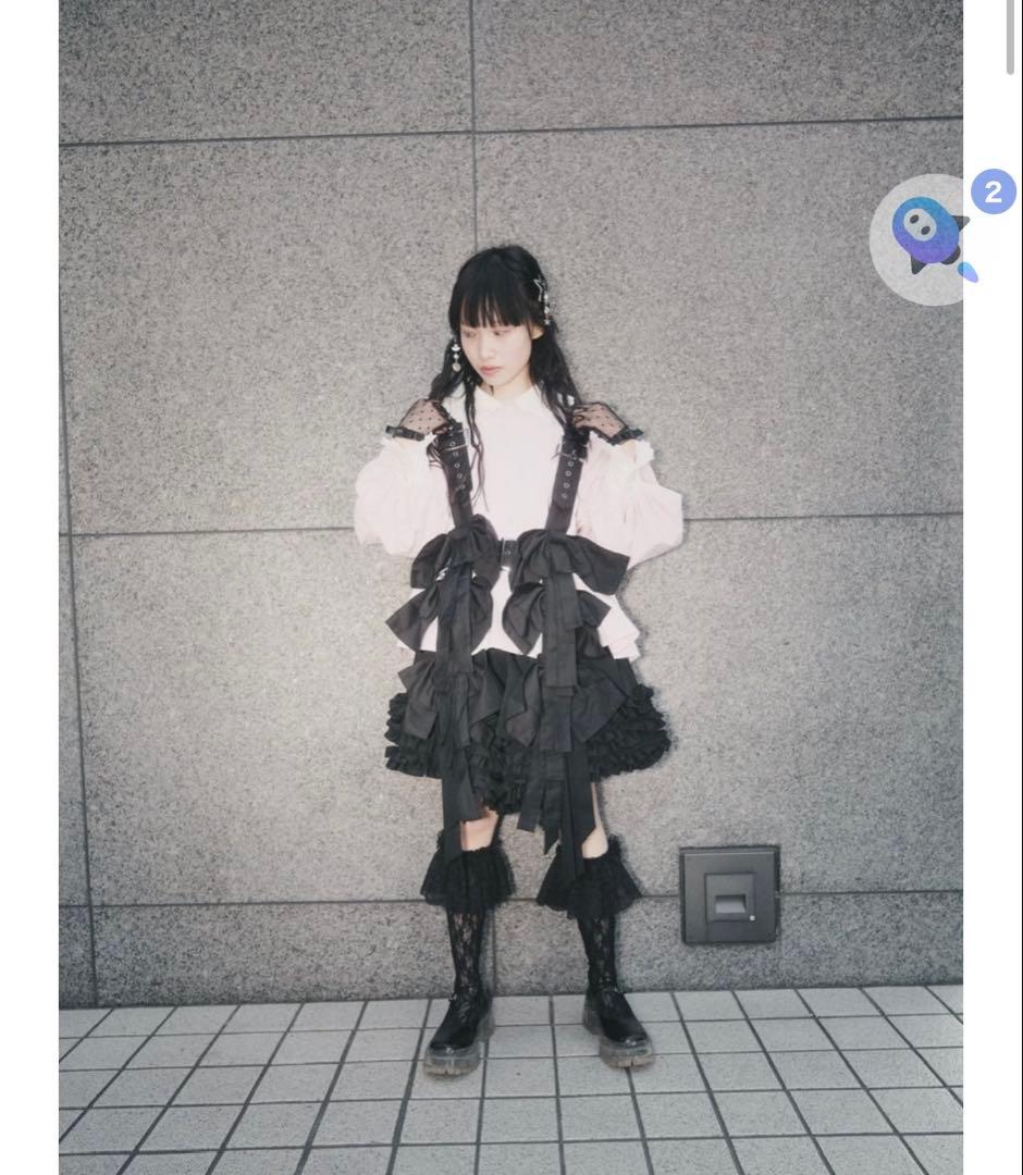 新品未使用HEIHEIヘイヘイリボンフリルショートパンツブラックスカート風