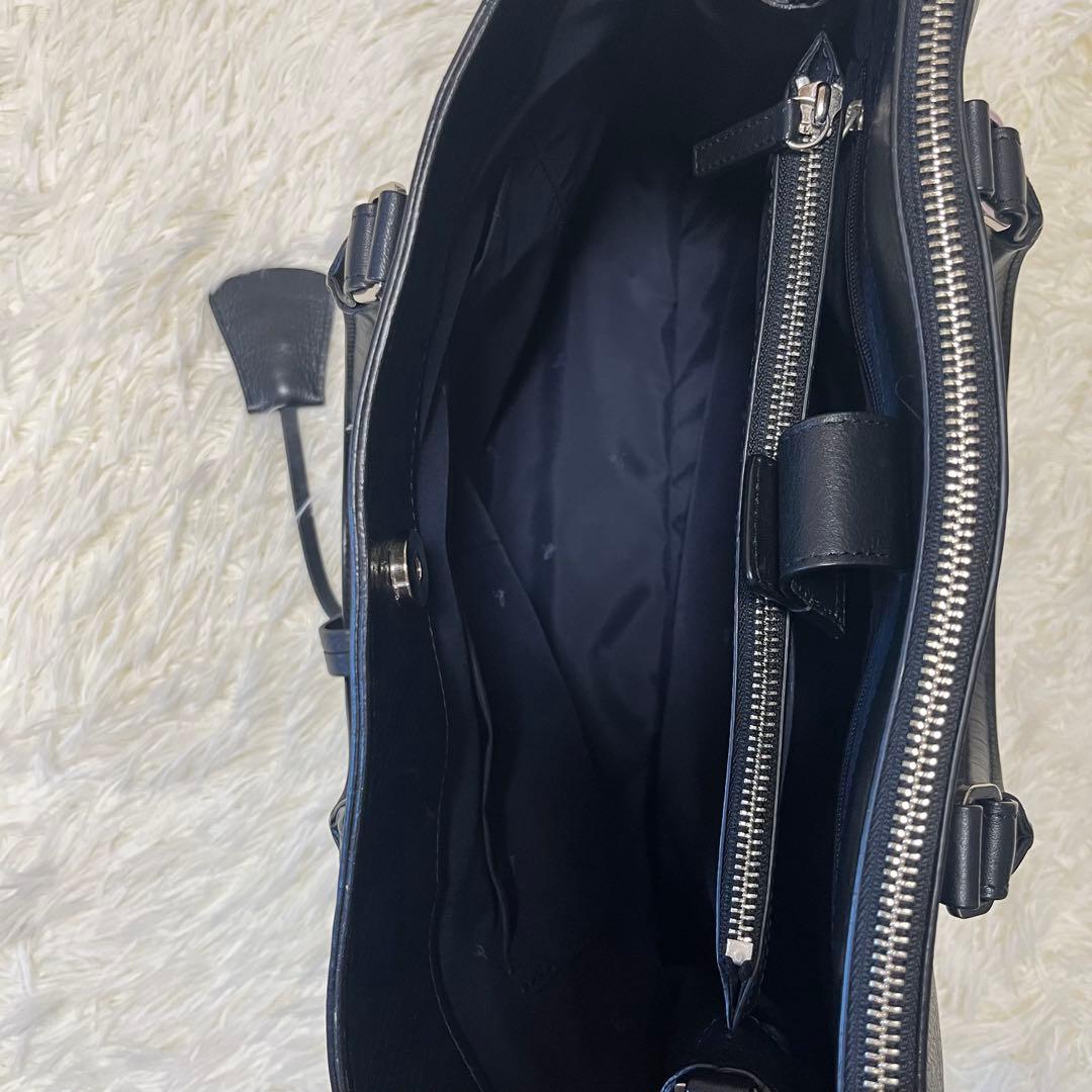 アニエスベー トートバッグ オールレザー 黒 A4 南京錠 ビジネス