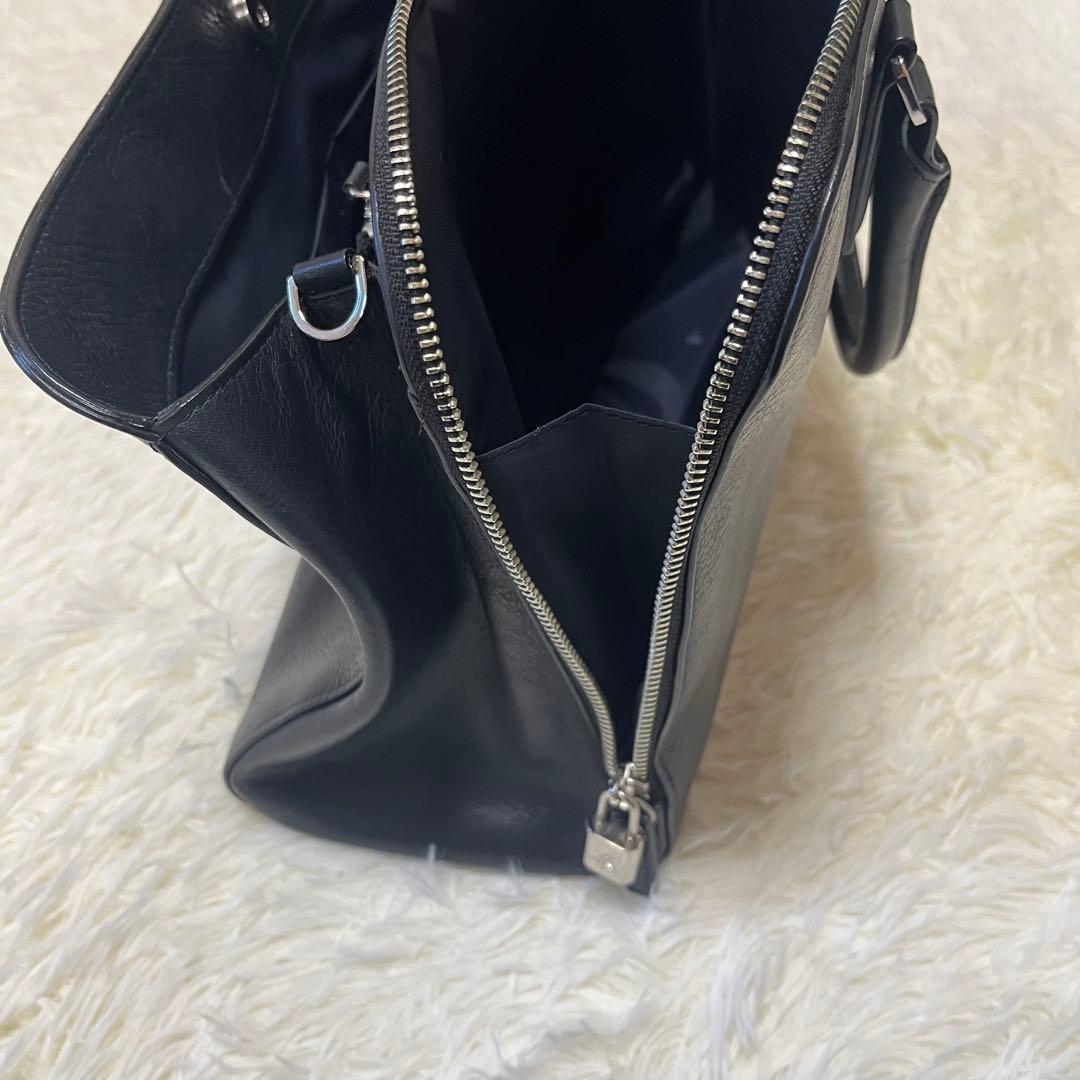 アニエスベー トートバッグ オールレザー 黒 A4 南京錠 ビジネス