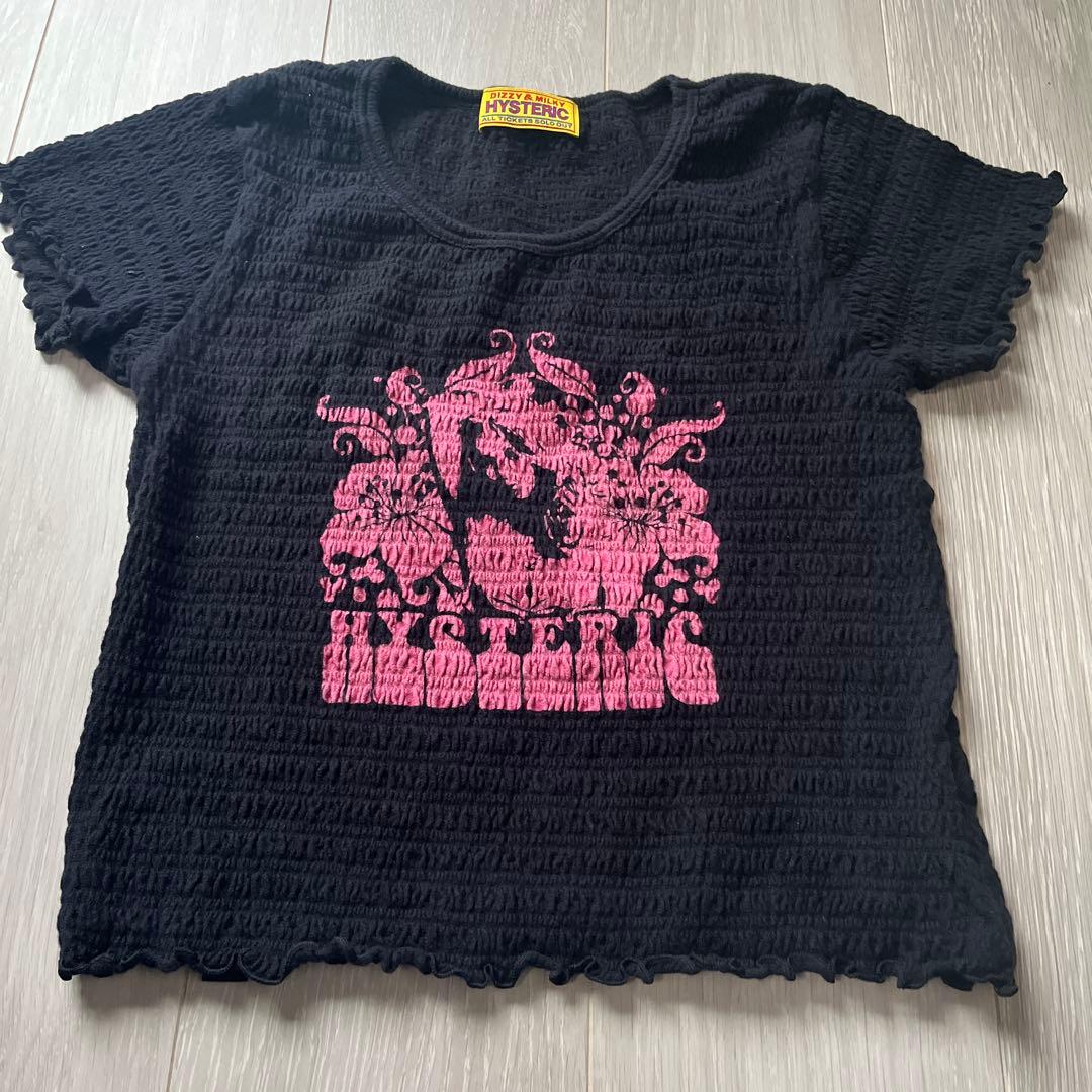 MYSTERIC 黒 プリント Tシャツ サイズフリー