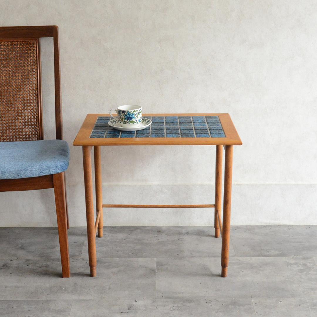 デンマーク 北欧ヴィンテージ タイルトップ サイドテーブル オーク 北欧家具