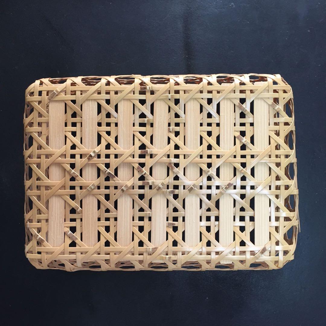 2個 八つ目編み 竹かご A4サイズ対応