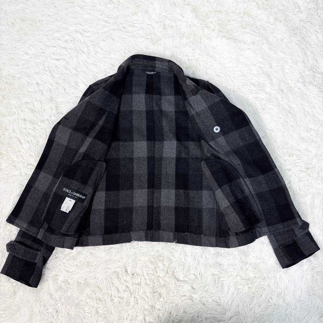 ☆美品☆ドルチェ＆ガッバーナ ピーコート チェック ダブルブレストS