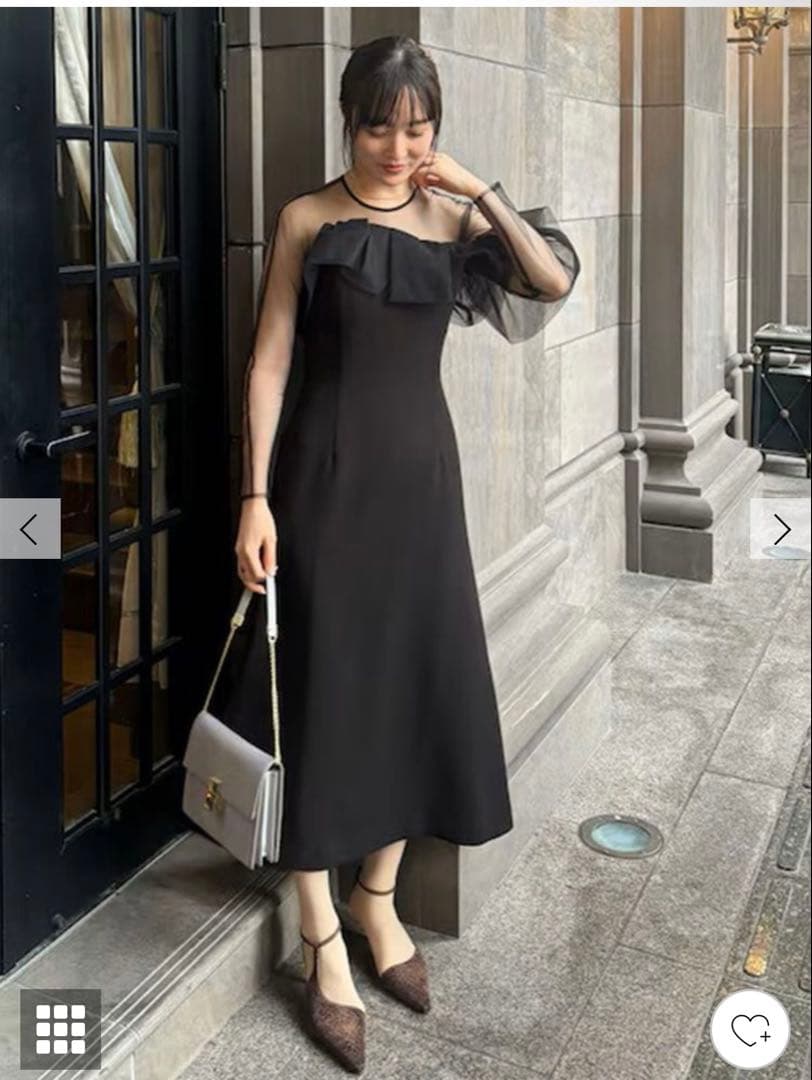 LADYアシンメトリーフリルドレス