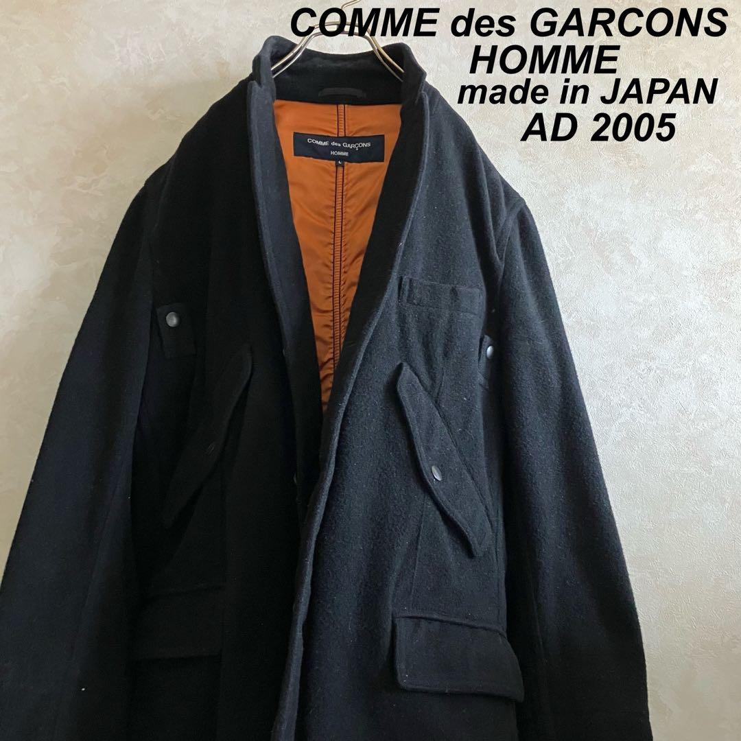 00's コムデギャルソン オム ウール中綿ジャケット 黒 L ミリタリー