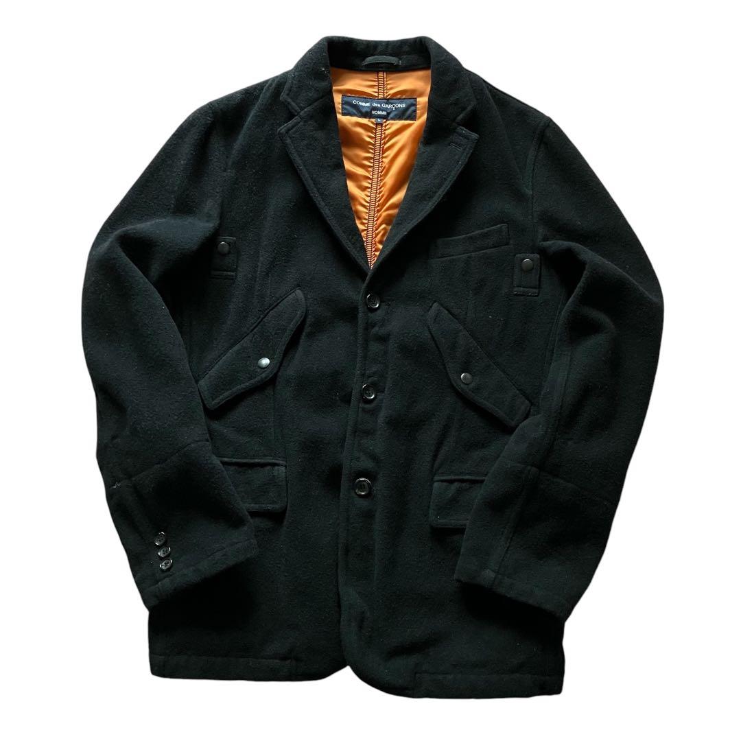 00's コムデギャルソン オム ウール中綿ジャケット 黒 L ミリタリー