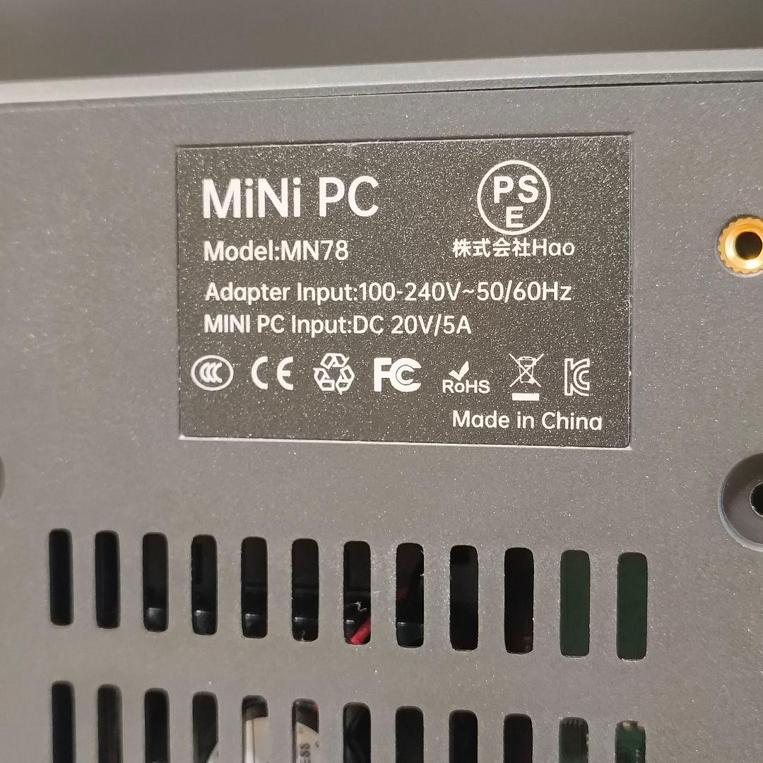 ミニPC Ryzen7 7840HS Radeon780M 16GB 512GB