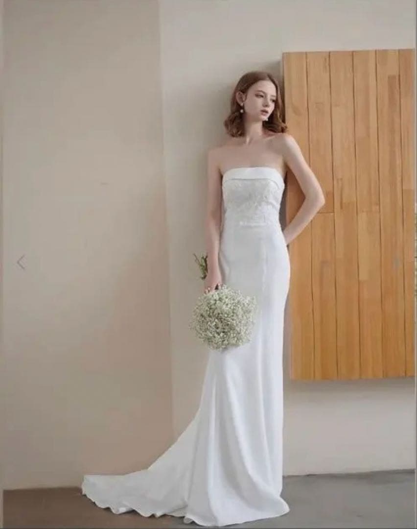 ベアトップ ウェディングドレス 結婚式 マーメイド