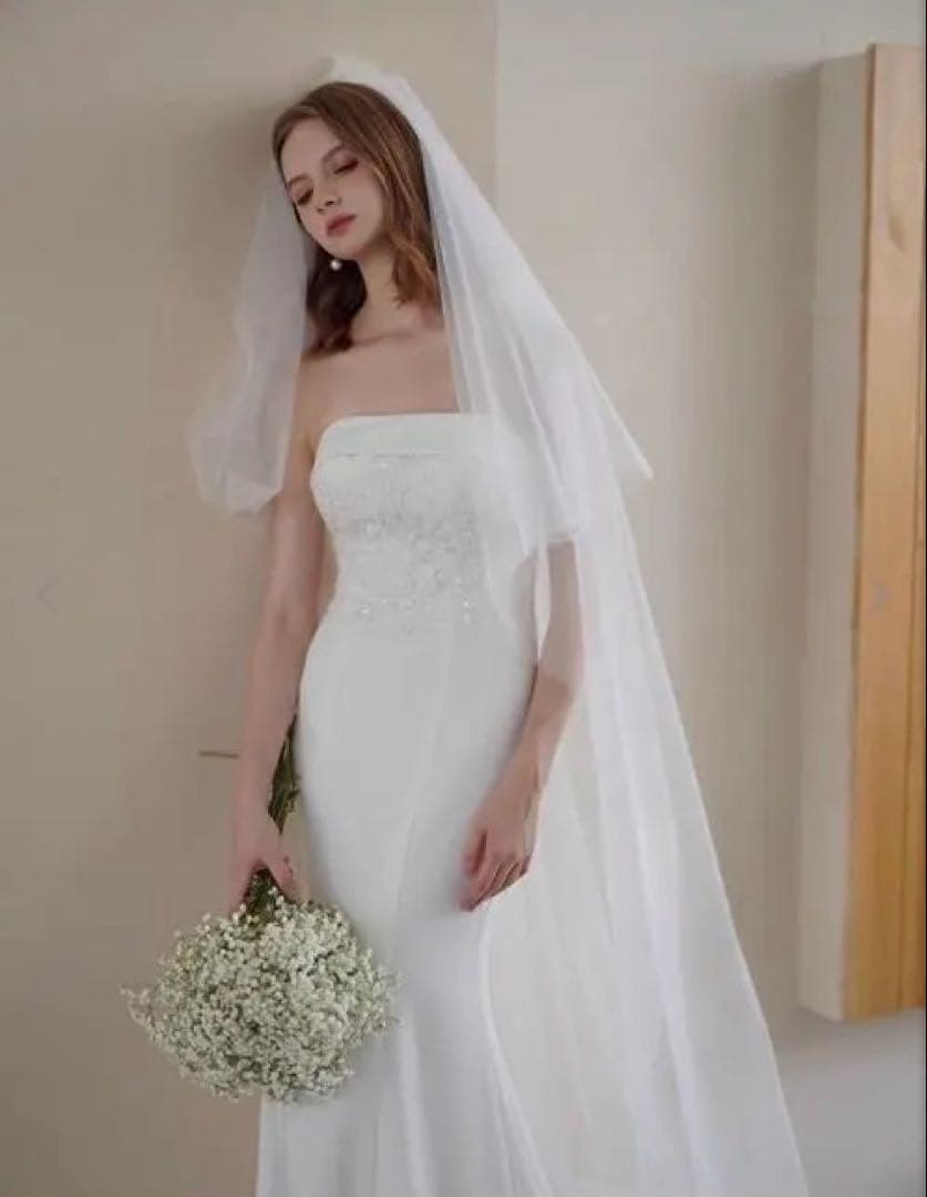 ベアトップ ウェディングドレス 結婚式 マーメイド