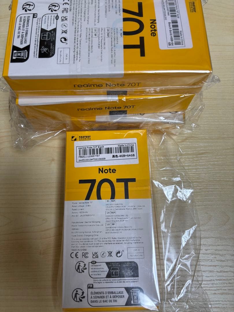 REALME NOTE 70T 本体 RAM 4GB+64GB 4台セット