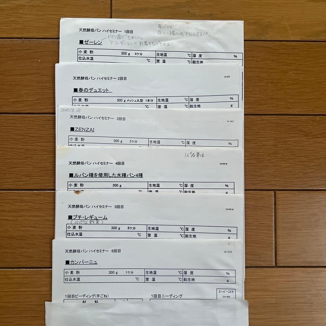 ホームメイドクッキング　天然酵母パンハイセミナー　レシピ集