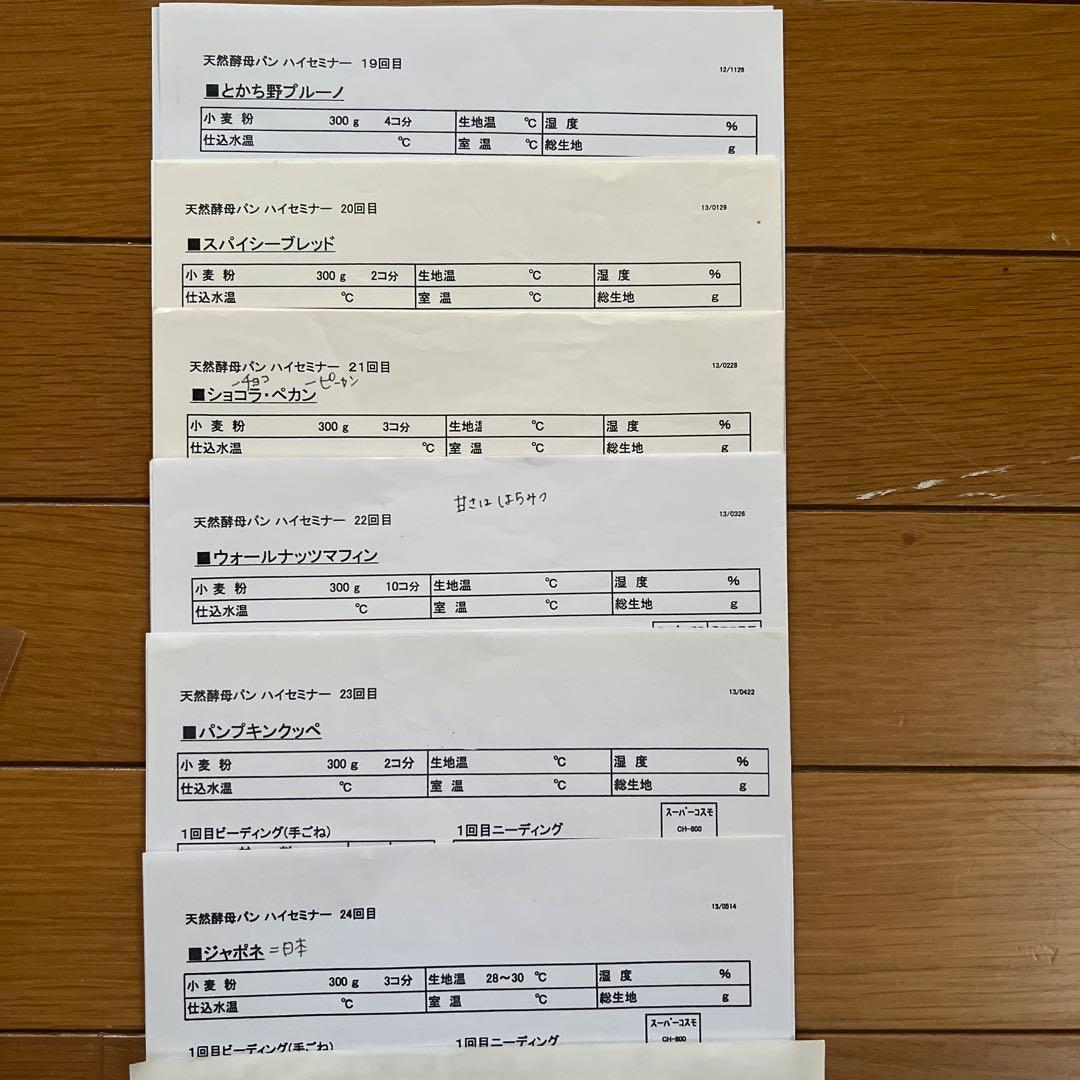 ホームメイドクッキング　天然酵母パンハイセミナー　レシピ集