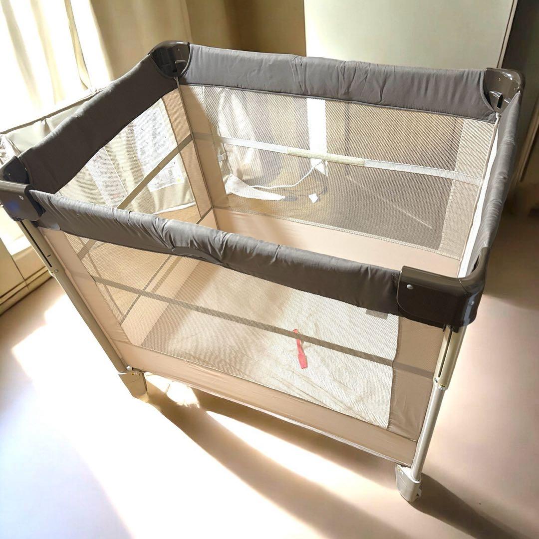 【美品】 アップリカ ココネル ベビーベッド ココア ブラウン 66041