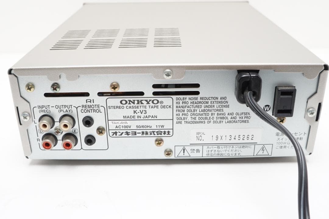 動作　ONKYO K-V3 ステレオカセットテープデッキ